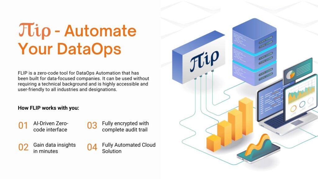 FLIP is an innovative DataOps tool from Kanerika.  With its powerful analytics tools, customizable workflows, and automated alerts and notifications, FLIP helps you to understand and analyze data perfectly. 