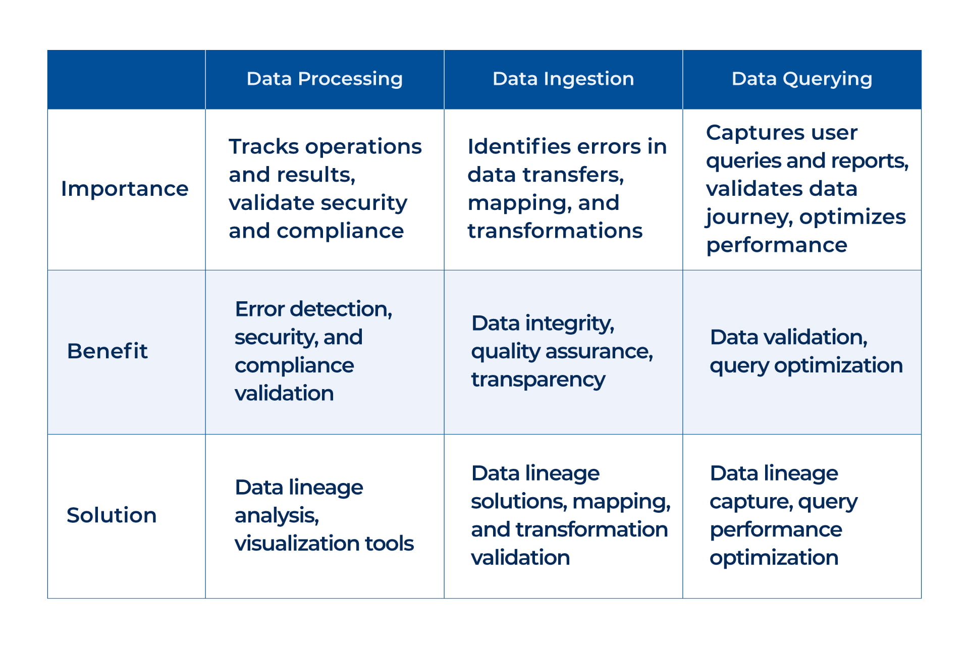 Data Lineage for Data Processing, Ingestion, and Querying